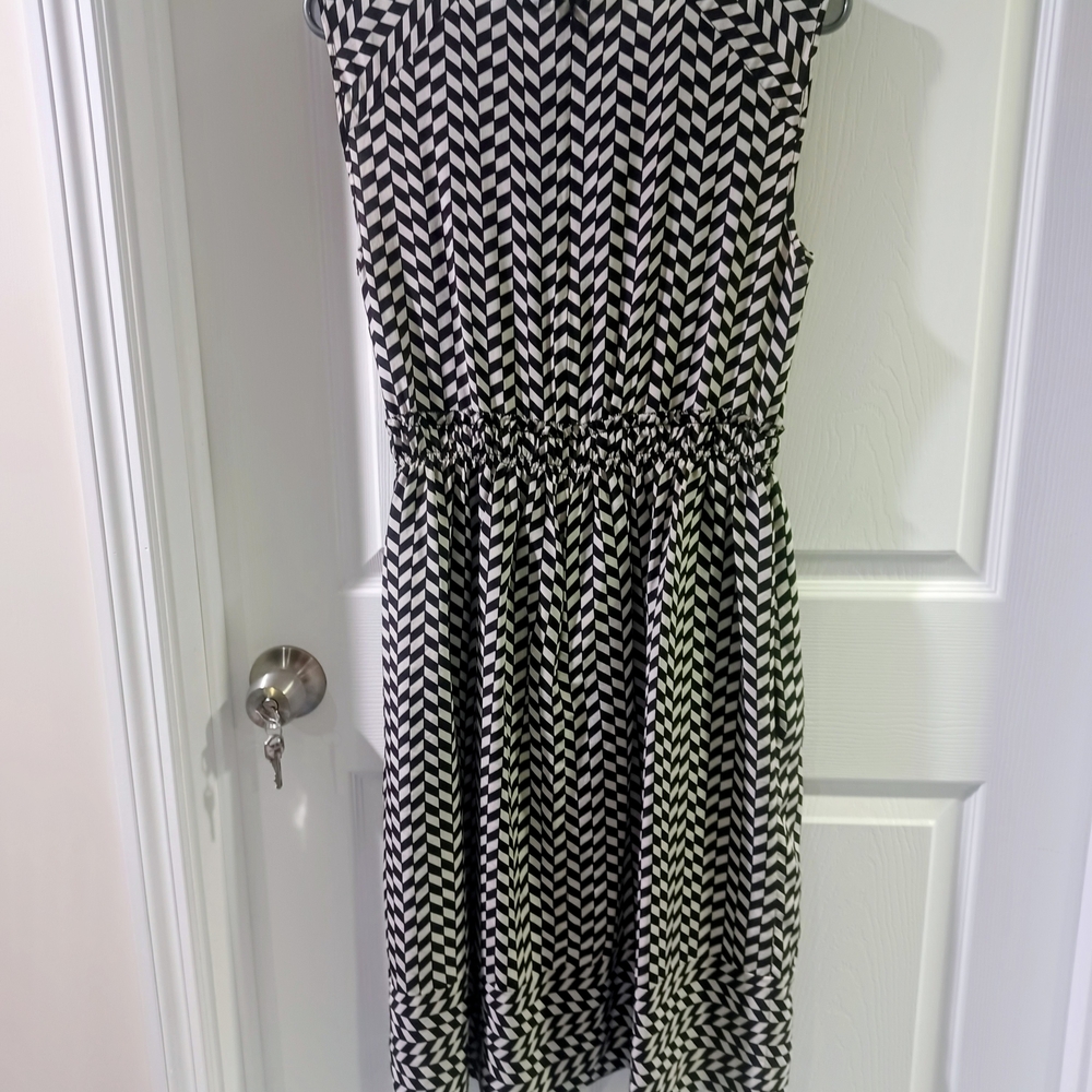 J. Crew Black and Beige Geometric Midi Dress - Picture 11 of 11